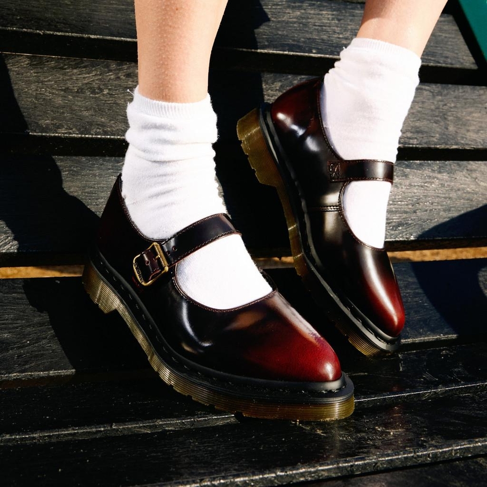 Classic Burgundy Mary Jane Shoes